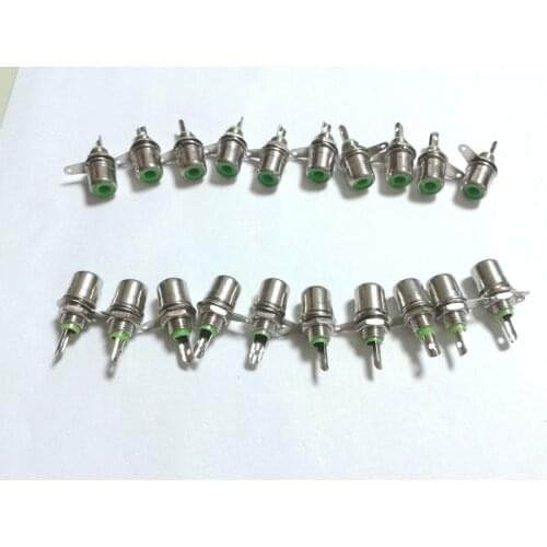 100pcs metal RCA Phono Chassis Panel Mount Female Socket adapter green