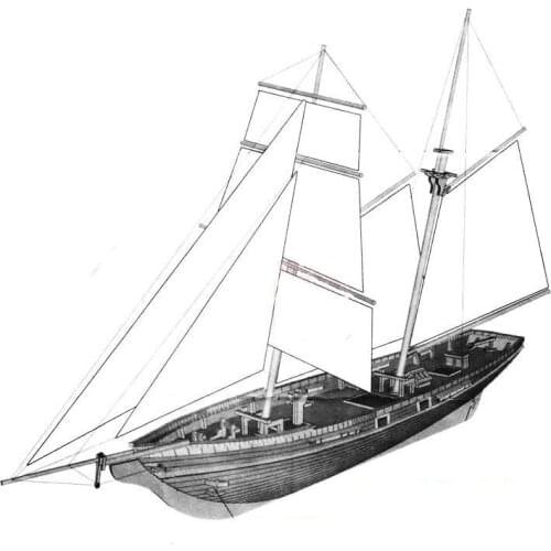 1830 US Classic Baltiomore Schooner wooden model Scale 1/70 New Port sail boat wooden Model kits