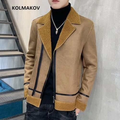 2020 New arrival overcoat men Casual jacket Suede Fabric coats men Lambs hair coat Mens fashion keep warm Jackets