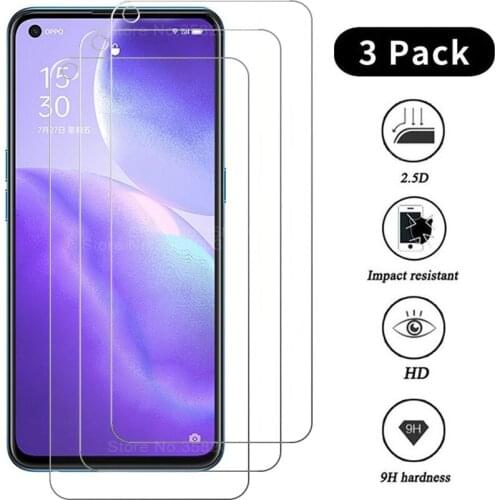 3pcs protective glass for oppo reno5 5g 4g phone screen protector for oppo reno5 5g apporeno5 protection glass cover film 6.43