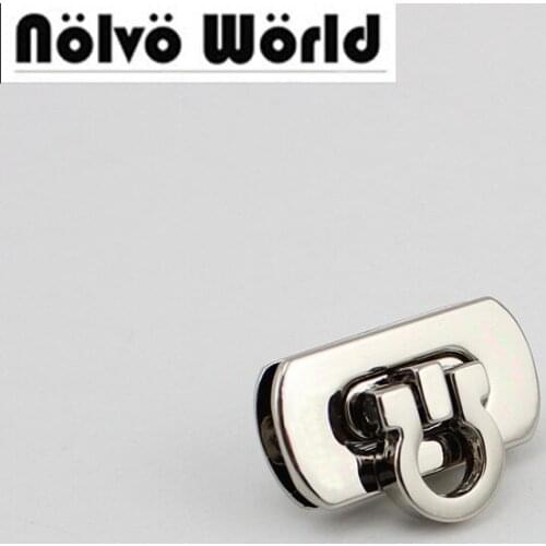 30sets/lot 25*13mm 6colors High quality lock metal functional lock for handbags factory hardware wholesale price 10sets chrome