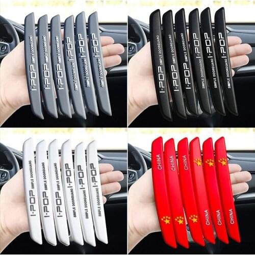 6Pcs Auto Car Door Edge Protection Guards Buffer Trim Molding Protection Strip Scratch Protector Universal Car Door Crash Bar