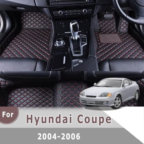 RHD Carpets Car Floor Mats For Hyundai Coupe 2006 2005 2004 Artificial Leather Protect Floorliners Accessory Decoration Tapis