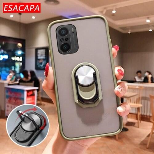 TPU Ring Stand Holder Phone Case For Xiaomi Redmi K40 K30 Pro 10X Transparent Shockproof Cover For Xiaomi POCO F3 11 10 Ultra