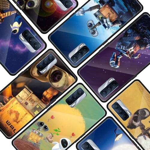 Disney Movie WALL·E for OPPO Realme 7i 7 6 5 Pro C3 XT A9 2020 A52 Find X2Lite Luxury Tempered Glass Phone Case Cover