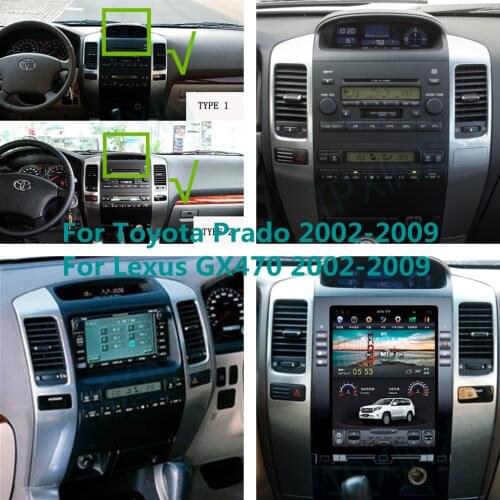 For Lexus GX470 for Toyota Land Cruiser Prado 120 2002+ Android 9 Carplay Radio Player Car GPS Navigation Head Unit Car stereo