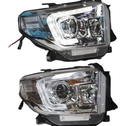For TOYOTA Tundra LED Head Lamps 2014 year Chrome Housing for Original car with Auto motor