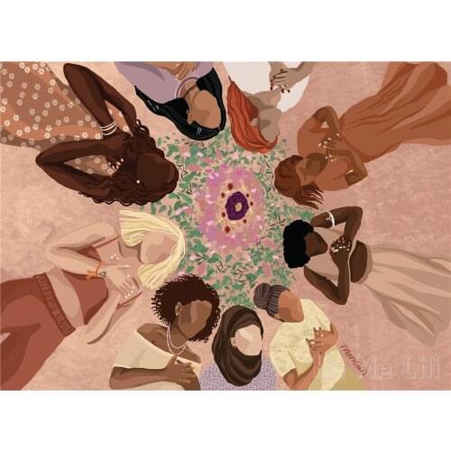 Feminist Fine Art Illustration Tapestry Interior Art Unique Design