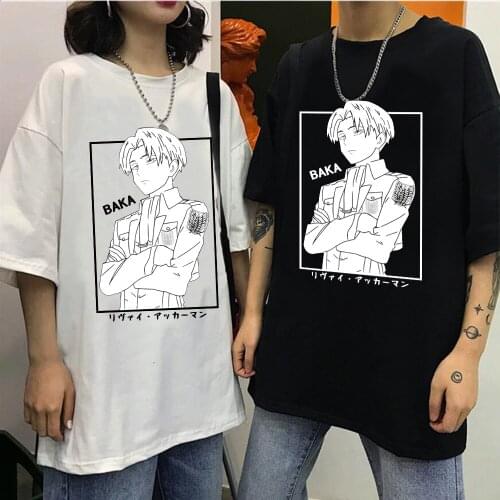 Anime Attack on Titan Funny T-shirt Men Round Neck Harajuku Manga Streetswear Tops Tee