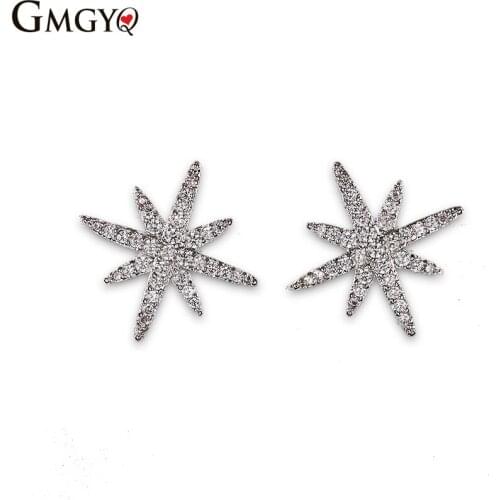 GMGYQ Zircons Beroemde Mode Merk Sieraden Fonkelende Kwaliteit Zirconia Ster Oorbellen Voor Vrouwen Beste Vriend Gift For Women