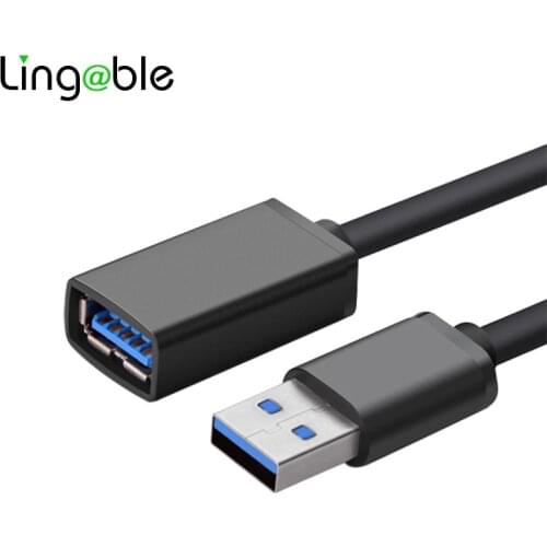 Lingable USB 3.0 Extension Cable Male to Female Black Super Speed 5Gbps USB Data Sync Charging Extender Cables Cabo for Laptop