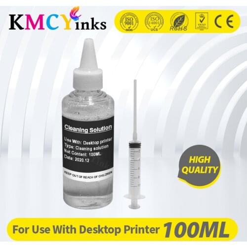 KMCYinks 100ML Print head Dye Ink Cleaning Fluid Cleaning Liquid Solution Kits For Epson For Canon For HP For Brother Printer