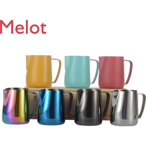 Coffee Steam Pitcher Latte Art Pot New Milk Bubble Cylinder Coffee Machine Matching Milk Frothing Cup Fancy Pointed