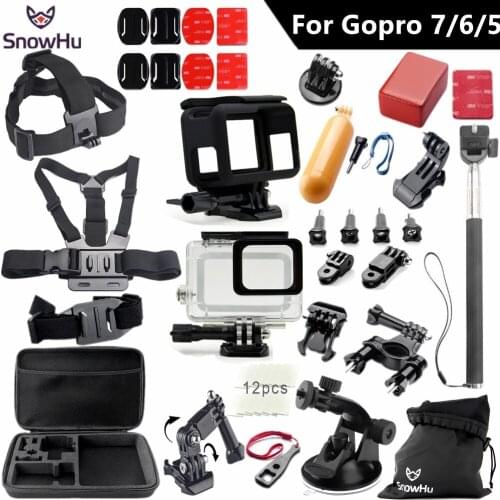 Snowhu Gopro 7 6 5 Accessoires Set Fall proof frame waterproof protective shell Gopro Hero 7 6 5 sport camera GS49