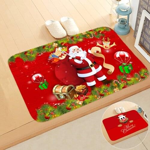 Merry Christmas Mat Santa Claus Carpet for Home Snowman Xmas Floor Bathroom Non-Slip Rug New Year Ornaments Navidad Xmas Gift