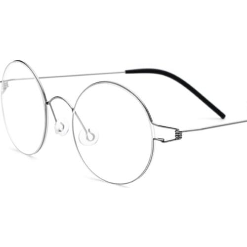 Logorela 28607 Screwless Eyewear Prescription Eyeglasses Frame Women Round Myopia Optical Glasses Men Titanium