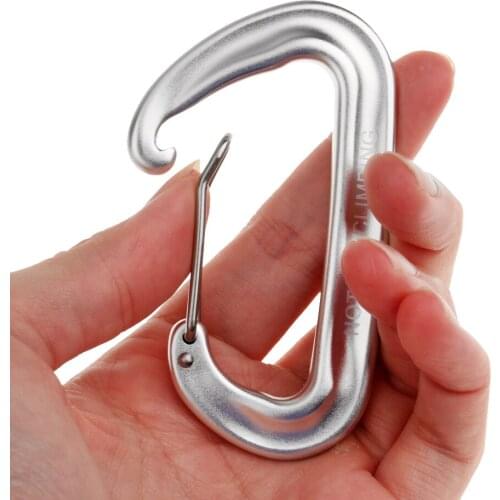 MagiDeal 1Pc Carabiner D-Shaped Rope Hook Screw Lock Keyring Aluminum Alloy Camping Kits Outdoor Sports Rope Buckle12KN Silver