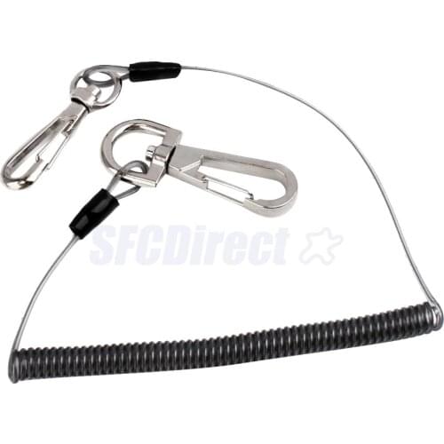 MagiDeal Stainless Steel Wire Core Fishing Lanyard Secure Lip Grip S Black