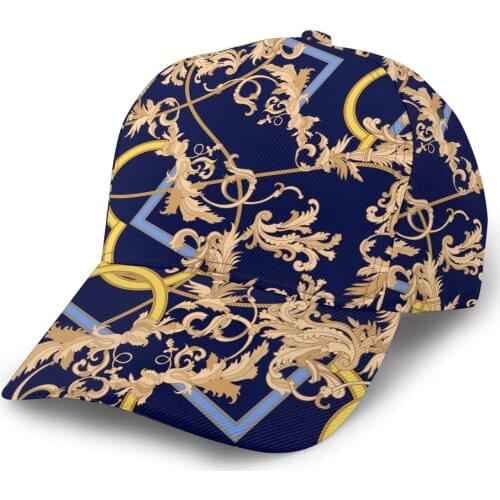 NOISYDESIGNS Fashion Baseball Cap European Pattern Hat Hip Hop Cap Women Men Hat Golden Flowers Printing Outdoor Sports Cap