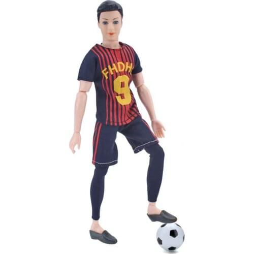 Hot Kids Toys Soccer Player Model Toys Sport 30cm Couple Cosplay Ken Dolls Football Suits Wear Fashion Brazil Gymnast For Barbie
