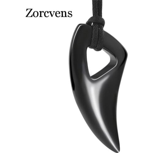 Modyle Fashion Black Stainless Steel Necklace Bull Horn Design Man Jewelry Punk Biker Mens Pendants Necklaces