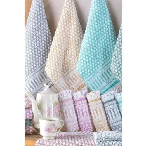 COTTON 30x50 cm 12 Li Hand Towel Set 100 Cotton, Egyptian cotton, Face towel, kitchen-Bath Towel, Water attractive, Quick dry