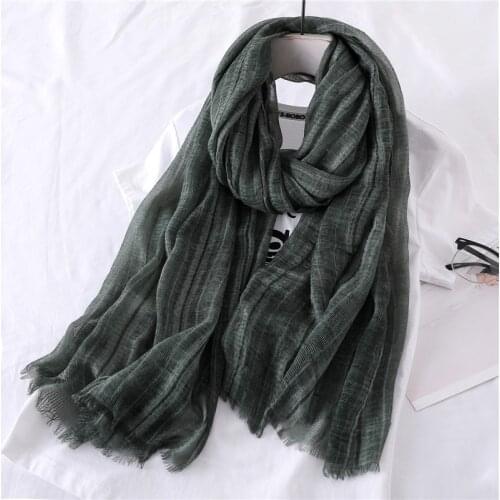 NDUCJSI Tassel Wrap Hijab High Quality Wrinkle Long Shawls Winter Linen Female Wide Scarves 190*90cm