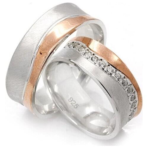 Couple Wedding Ring Sterling Silver 925 Woman And Man Luxury Jewelry Bands Fashion Engagement Anniversary Ancient Greek Model