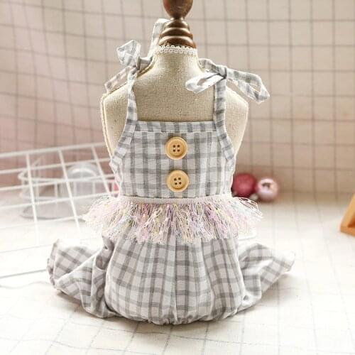 Dog Clothes Puppy Dog Teddy Schnauzer Pomeranian Chihuahua Bichon Dog Cute Pet Clothes Plaid Four-leg Suspenders