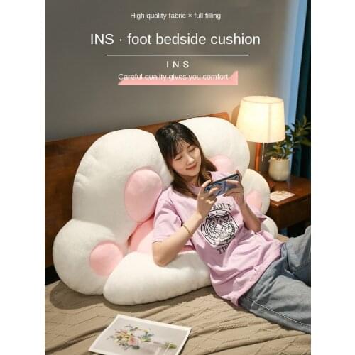 Hand-Shaped Brush Pillow Seat Cushions Bedside Cushion Large Backrest Cushion Bed Soft Case Cushion Sleeping Artifact Removable