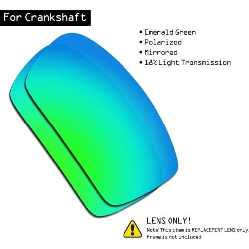 SmartVLT Polarized Sunglasses Replacement Lenses for Oakley Crankshaft - Emerald Green