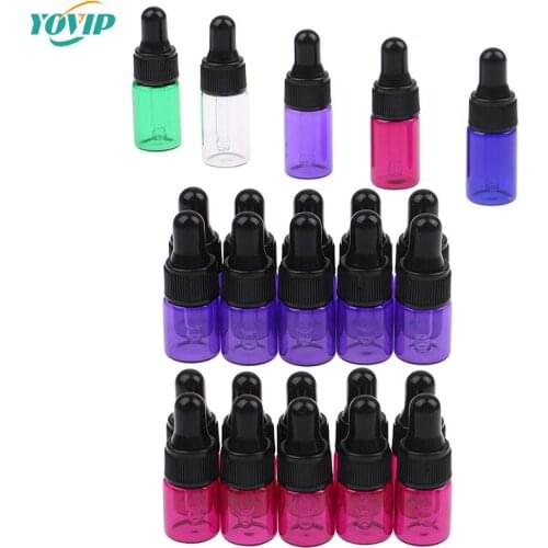 10pcs 1ml/2ml/3ml Empty Clear Amber Glass Dropper Bottle With Pipette Refillable Essential Oils Travel Bottle Container Makeup