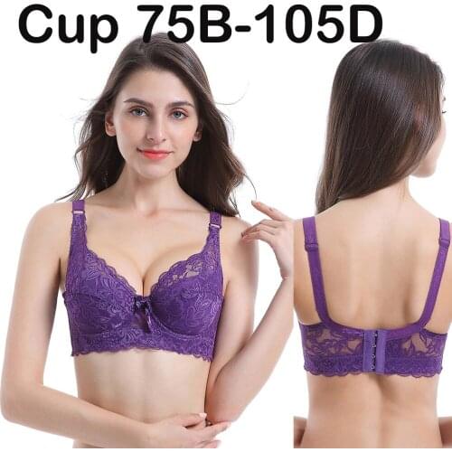 Sexy Womens Underwear Lingerie Push Up Bra Underwear Plus Size Sexy Lace Womens Bra Underwire Intimates Brassiere BCD Cup