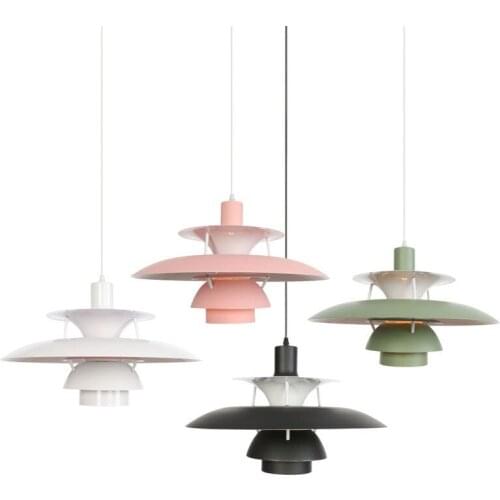 Nordic Industrial hotel restaurant coffee shop personality simple living room bedroom bedside color aluminum Chandelier