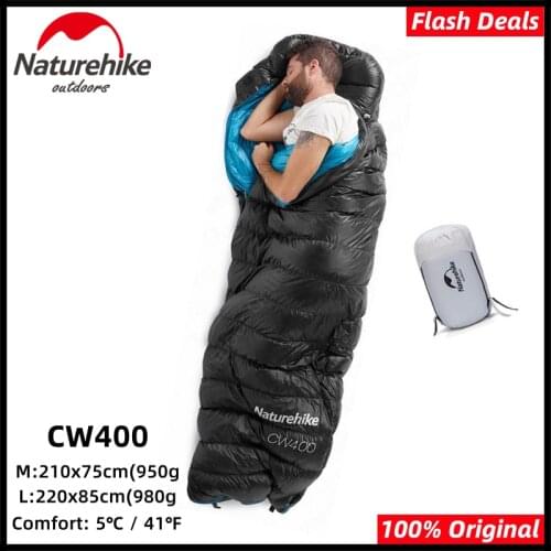 Naturehike CW400 Sleeping Bag Outdoor Camping Hiking Winter Warm White Goose Down Ultralight Tent Nylon Sleeping Bags Hot Sale