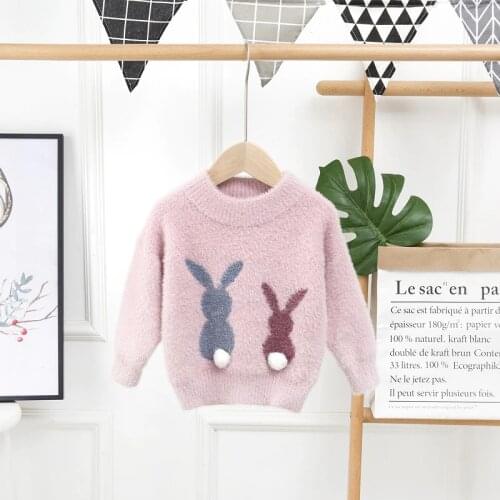 Girls Sweaters Spring Autumn Children Fashion Wool Pullover Sweater For Baby 6Y Kids Casual Cute Cotton Tops Toddler Clothes
