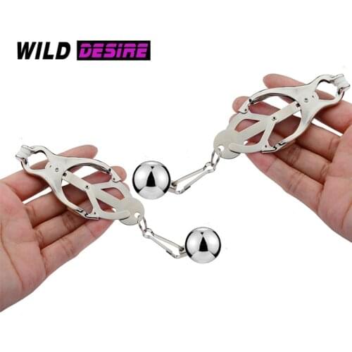 BDSM Nipple Massage Clips Women Metal Sex Nipple Clamp Hanging Weight-bearing Stainless Steel Labia Clip Erotic Sexual Sex Toys