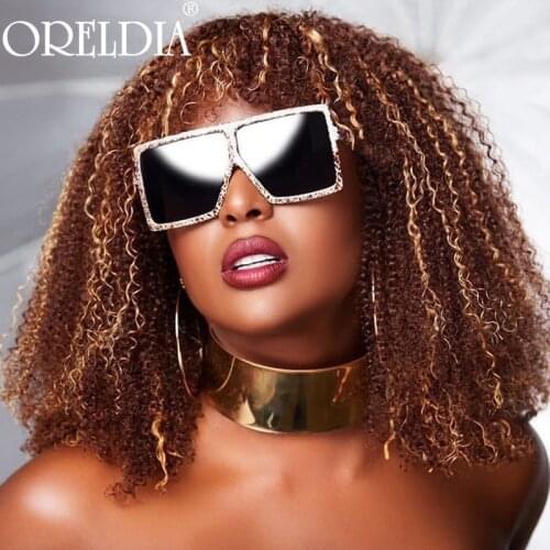 Vintage Oversized Square Sunglasses 2021 Women Retro Gradient Shades Sun Glasses Luxury Brand Flat Top Color Clear Lens UV400