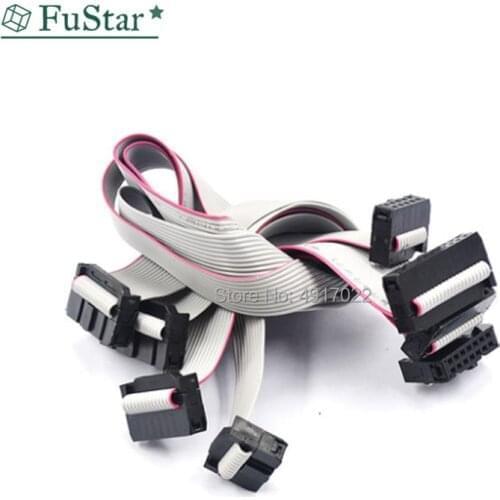 1PCS 2.54MM 20CM JTAG ISP AVR Download Cable Wire FC-10/16/20/40P PIN Connector FC Gray Flat Ribbon Data Cable Double Row Female
