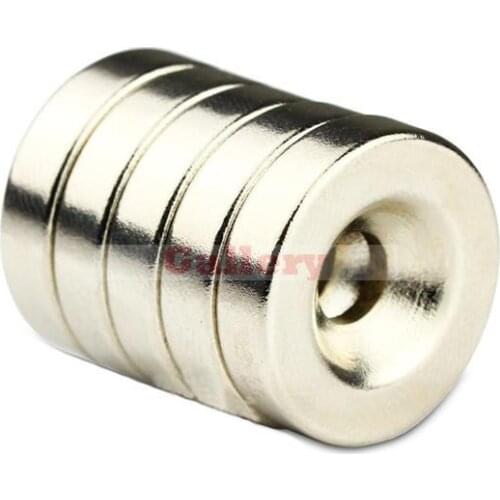 15pcs N50 20x5mm Hole 5mm Countersunk Ring Magnets Round Rare Earth Neodymium Magnets