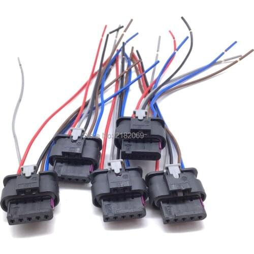 5 pin Mass Air Flow Sensor MAF Female Harness Pigtail Connector Cable 4F0973705 Fit for Audi A6 A4 Volkswagen J etta