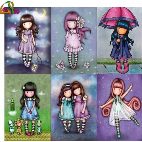 5D Diamond painting Cartoon girl Picture Full Square Round drill Diamond Embroidery Cross stitch Gift Kits mosaic Home decor