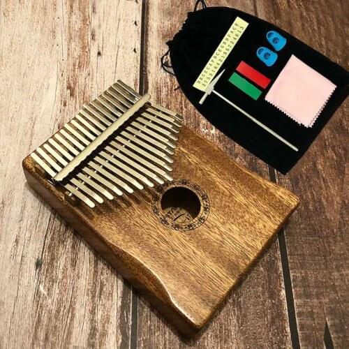 17 Keys Acoustic Kalimba Finger Thumb Piano Mbira Solid Mahogany Wood Keyboard