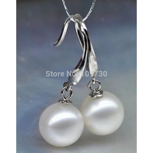 Ry00227 AAA 10-11mm white pink round akoya pearl earrings no allergy