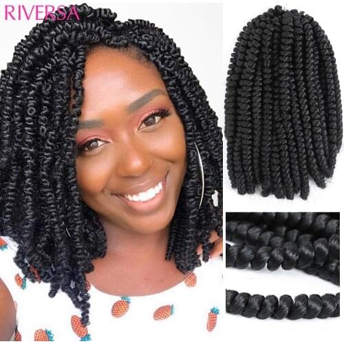 Bob Spring Twist Hair 8inch 1/6/8-9packs Dredlocks Crochet Hair Spring Twists Crochet Braids Tress Synthetic Braiding Extensions