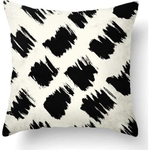 Black and White Abstract Colorful Cushion Cover Throw Pillow Case for Home Chair Sofa Decoration Square Pillowcases