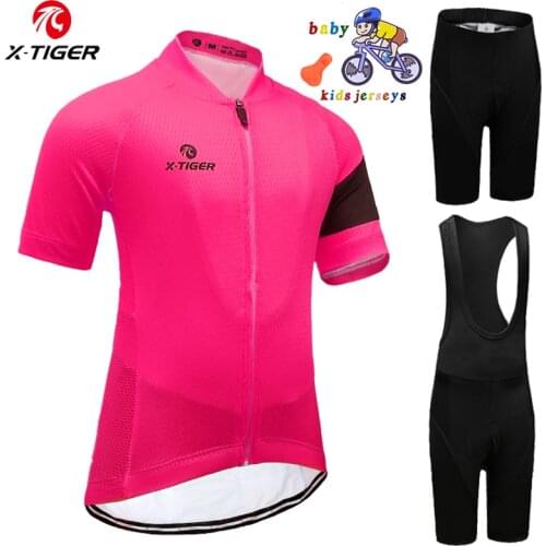 X-TIGER Kids Cycling Jerseys Set Summer Breathable Shorts Child Bike Cycling Clothes Sport Bicycle Jersey Cycling Clothing Short