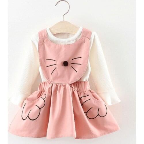 Bear Leader Toddler Baby Girls Swan Cartoon Dress New Spring Autumn Sweet Costumes For Girl Kids Princess Clothing 0-2 Years