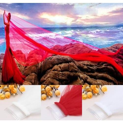 2021 New 1 Layer Soft Bride Wedding Bridal Long Veil Church Cathedral With Comb New