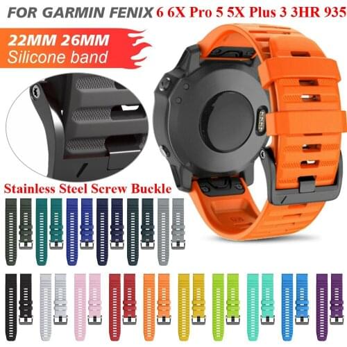 Hot 26 22mm Watchband For Garmin Fenix 5X 5 Plus 3 3HR 6 6X Pro Watch Quick Release Silicone Easy Fit Wrist Band Straps Bracelet